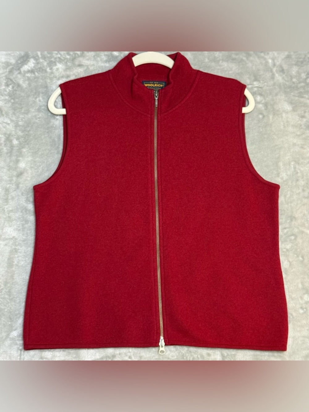 Woolrich 100% Wool Red Vest with 2 way Zipper Size Large